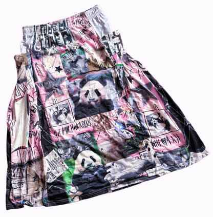 LEERROO - Y2K Panda Print Elastic Midi Skirt skirt Leerroo