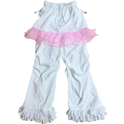 LEERROO Lace Wide-Leg Pants | Harajuku Cute Casual Trousers pants Leerroo