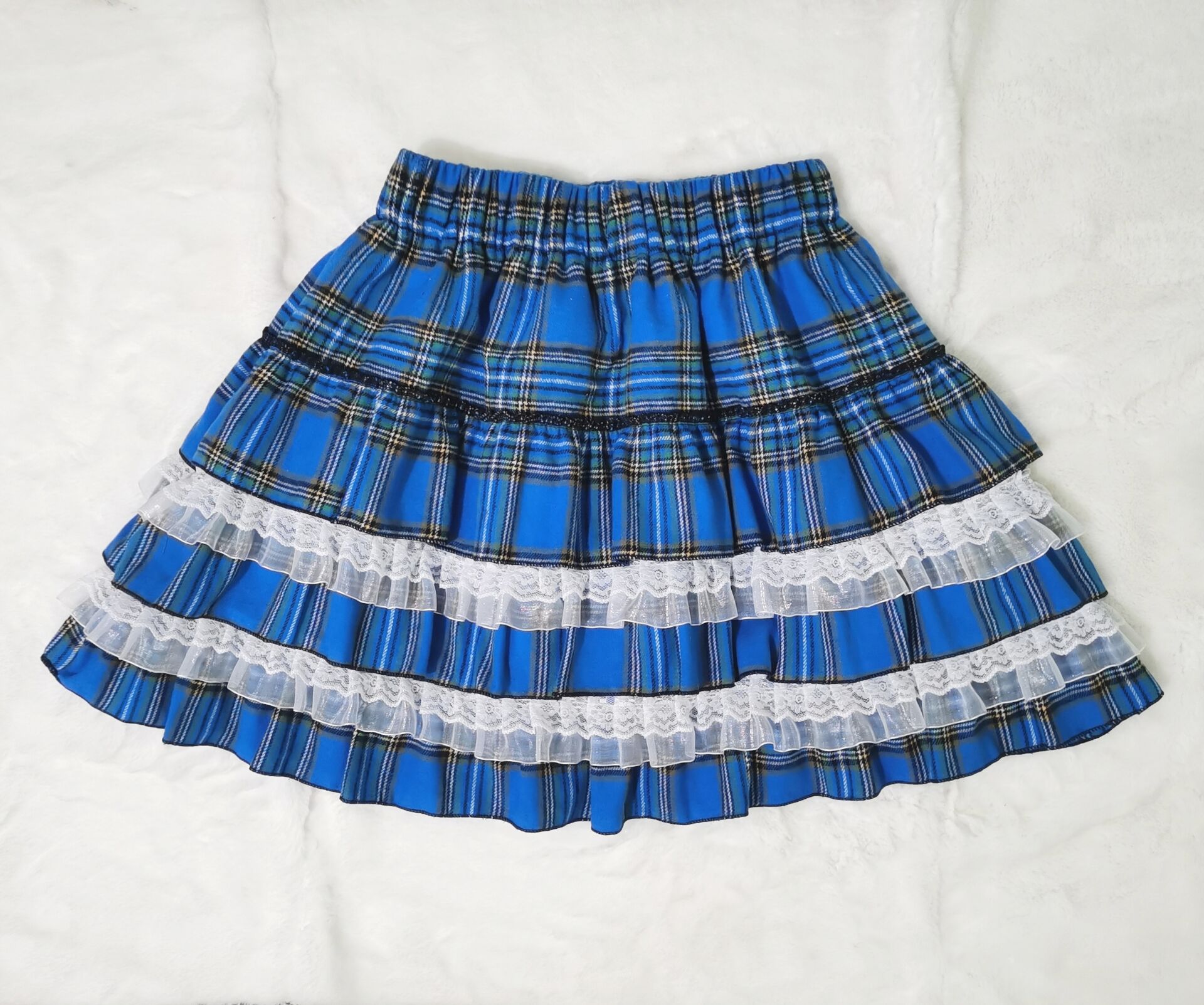 Little Bear - Y2K Decora Kei High Waist Lace Layered Skirt skirt little bear