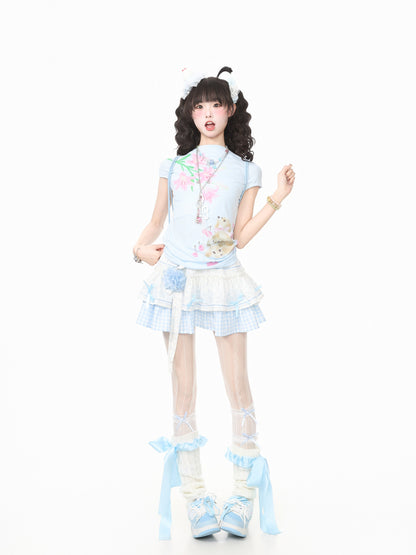 Languid Park - Lace Tie Tiered Skirt skirt Languid Park