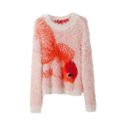 uare - Koi Fish Orange Knit Sweater sweater uare S