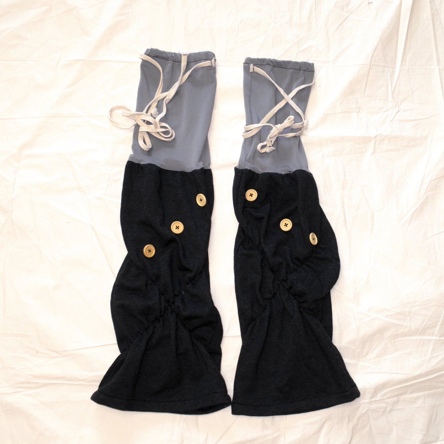 YJM with biubiu - Gray Black Button Leg Warmers leg warmmers YJM with biubiu