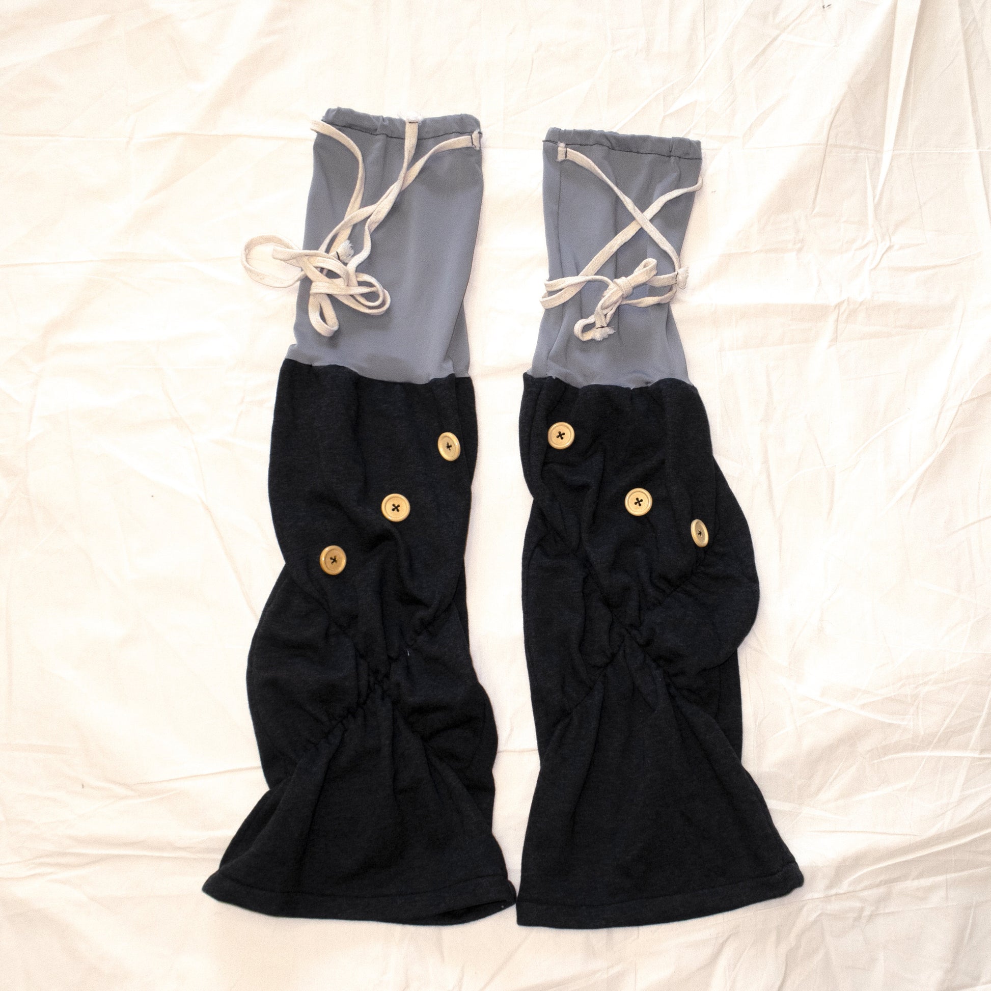YJM with biubiu - Gray Black Button Leg Warmers leg warmmers YJM with biubiu