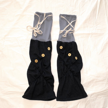 YJM with biubiu - Gray Black Button Leg Warmers leg warmmers YJM with biubiu