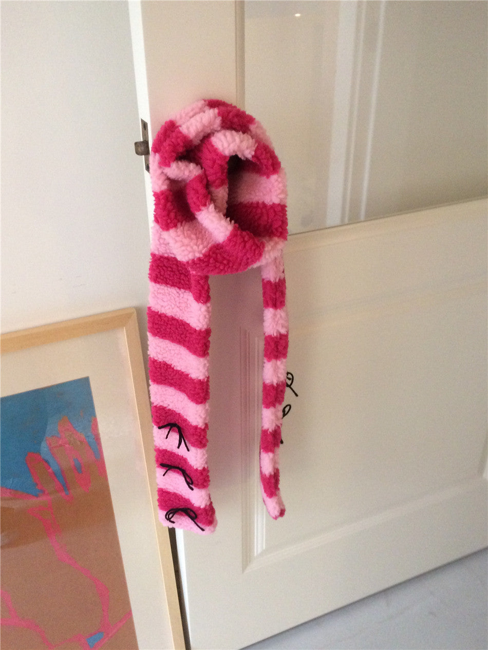 LET ME SEE - Kawaii Colorblock Lamb Scarf scarf let me see Pink