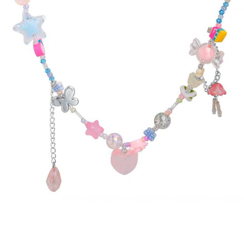 KHEPHAIA - Pink Star Beaded Necklace necklace KHEPHAIA