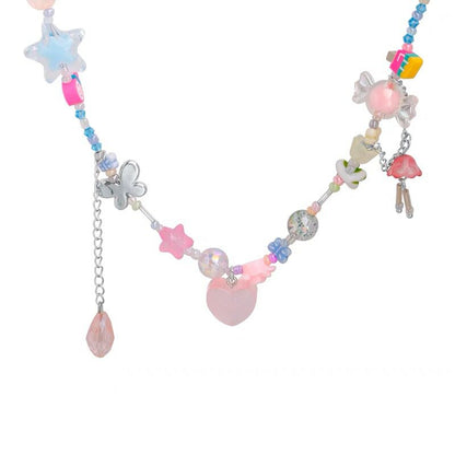 KHEPHAIA - Pink Star Beaded Necklace necklace KHEPHAIA