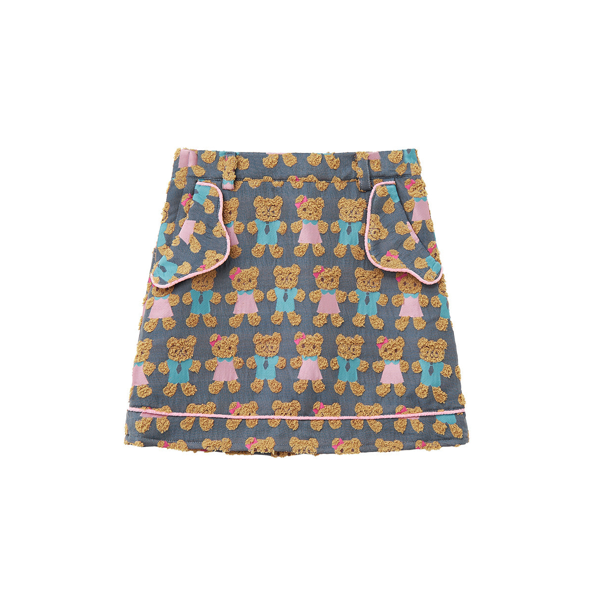 tntntutu - Fuzzy Bear Jacquard Skirt Short & Long skirt tntntutu Short Skirt S
