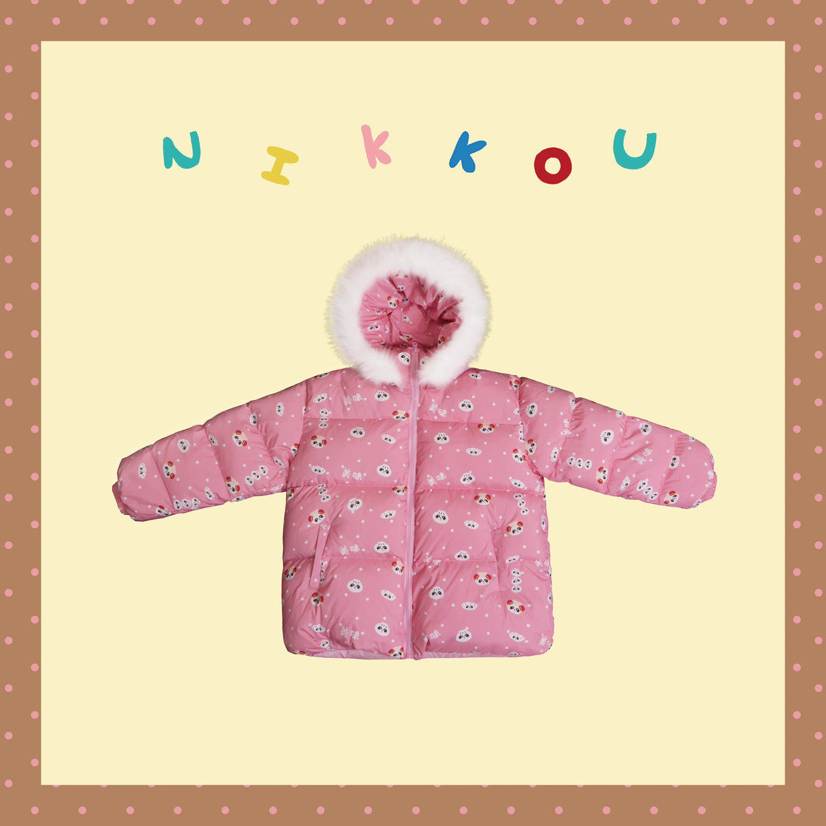 NIKKOU - Panda Breakfast Shop Hooded Down Jacket jacket Nikkou home S