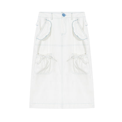 Harajuku Skirt Denim Skirt Leisure Skirt Multi-Pocket Skirt All-Match Skirt skirt tntntutu