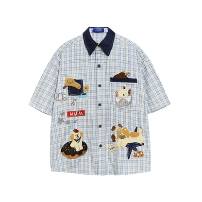 Languid Park - Puppy Plaid Polo Shirt shirt Languid Park M