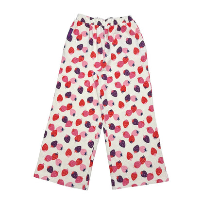 bunnybunnygun - Strawberry Print Wide-Leg Pants pants bunnybunnygun