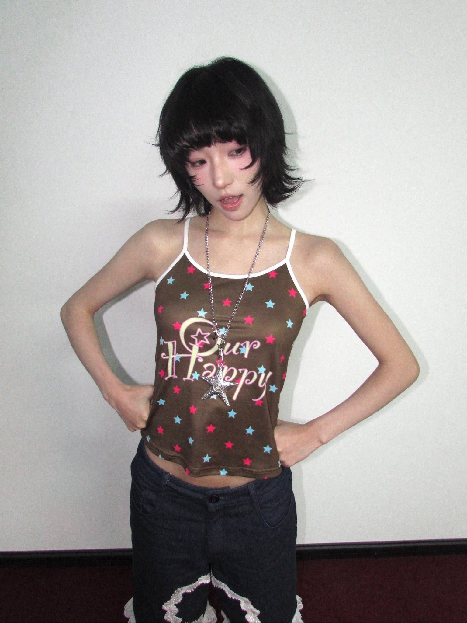 OurHappy Retro Star Tank Top | Summer Contrast Strap Camisole camisole Our Happy