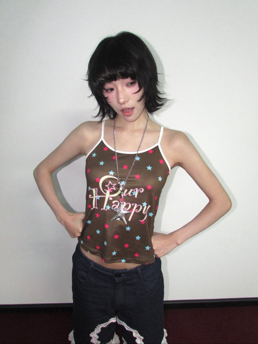 OurHappy Retro Star Tank Top | Summer Contrast Strap Camisole camisole Our Happy