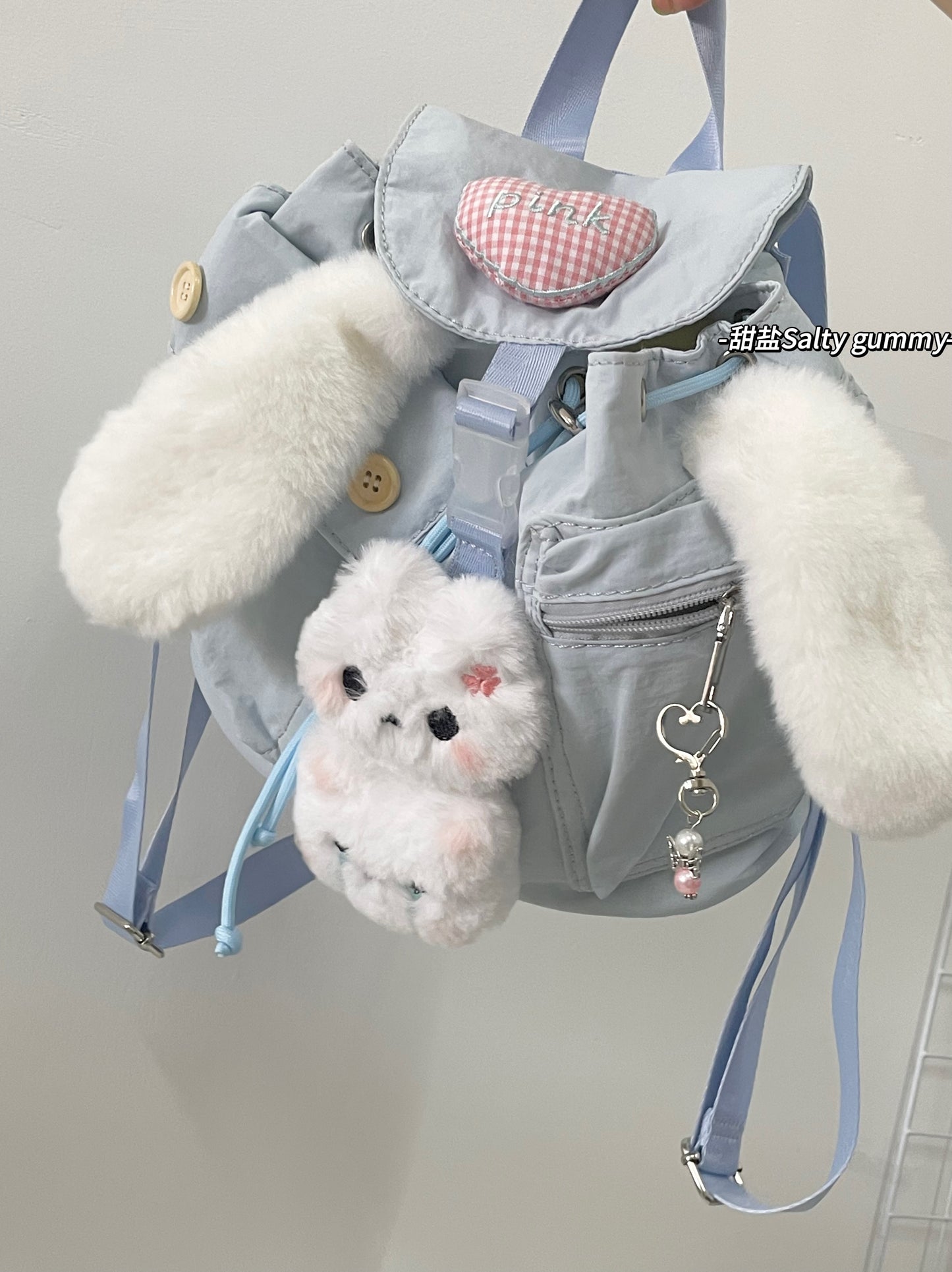 Salty Gummy - Y2K Bunny Ear Backpack Cute Nylon Sweet Girl bag Salty Gummy