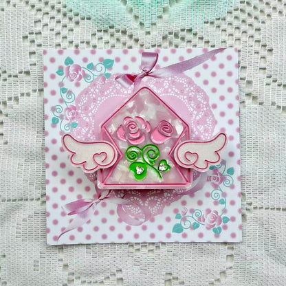 frufru - Rose Letter Envelope Hair Clip hair clip frufru Pink