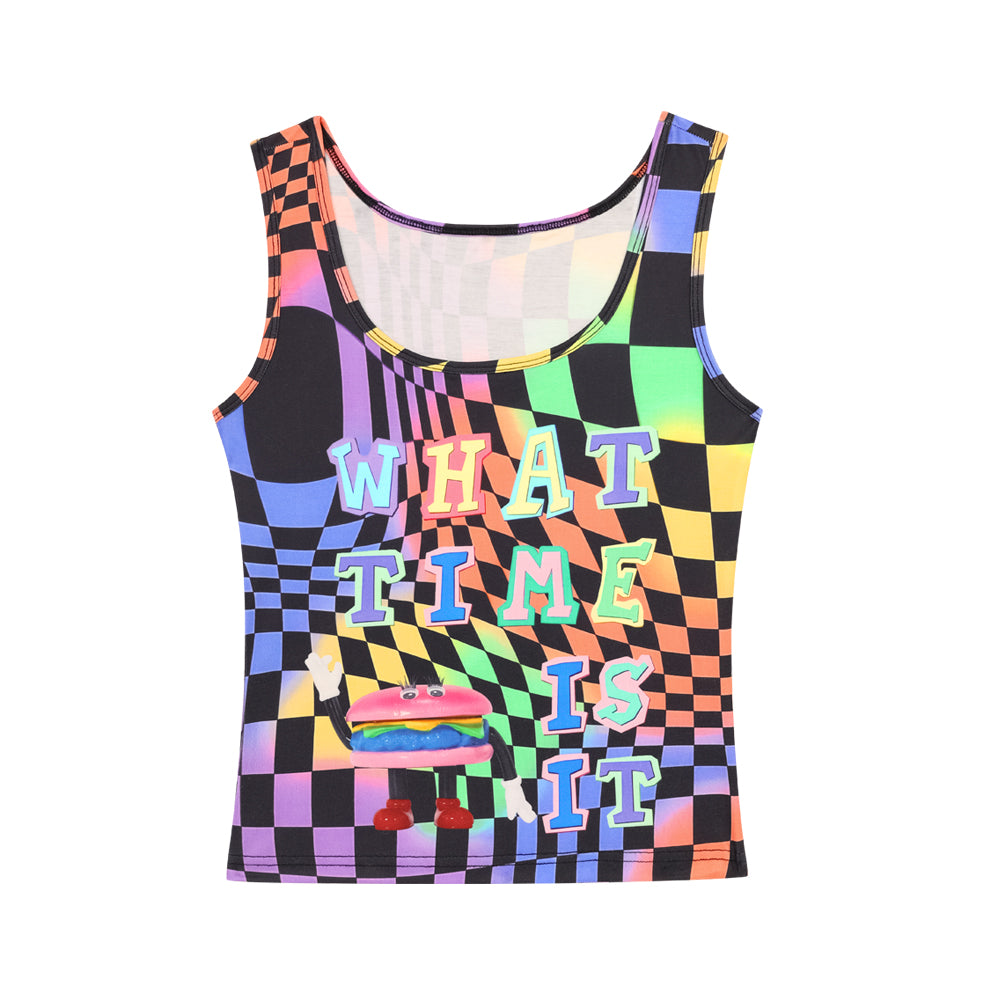NIHONKIDS - Decora Kei Lost In Burger Fantasy Vest Top tank top NIHON KIDS