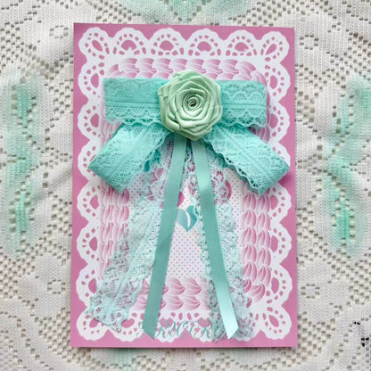 frufru - Vintage Bow Hair Clip Brooch hair clip frufru Mint Green