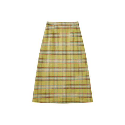 Chemical Girl - Vintage Plaid Wool Long Skirt Retro Girly skirt chemical girl