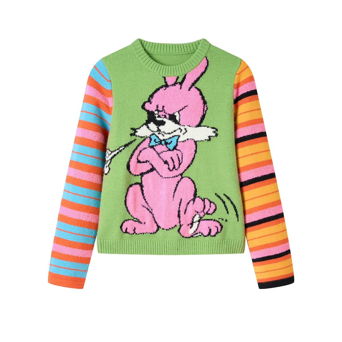 tntntutu - Asymmetric Colorblock Bunny Knit Sweater sweater tntntutu S