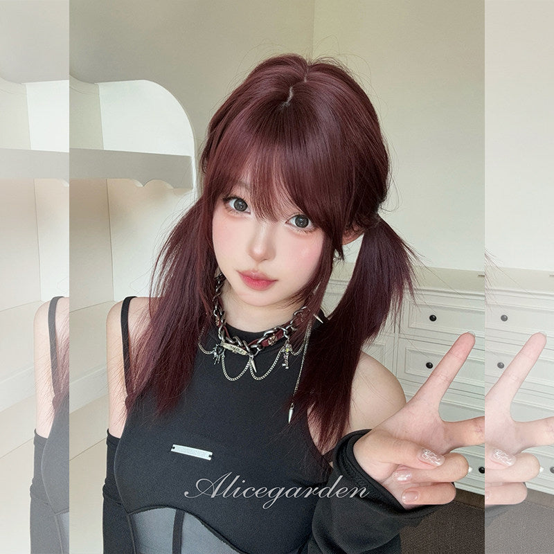Alice Garden - Wine Red Mid-Length Wig wig Alice Garden