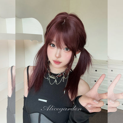 Alice Garden - Wine Red Mid-Length Wig wig Alice Garden