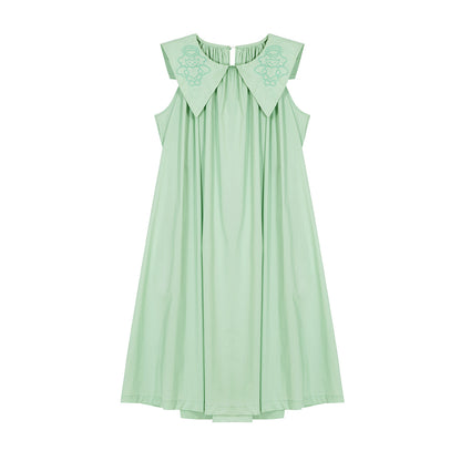 tntntutu Green Dress | Angel Embroidery Sleeveless Dress | Doll Collar Summer Dress dress tntntutu
