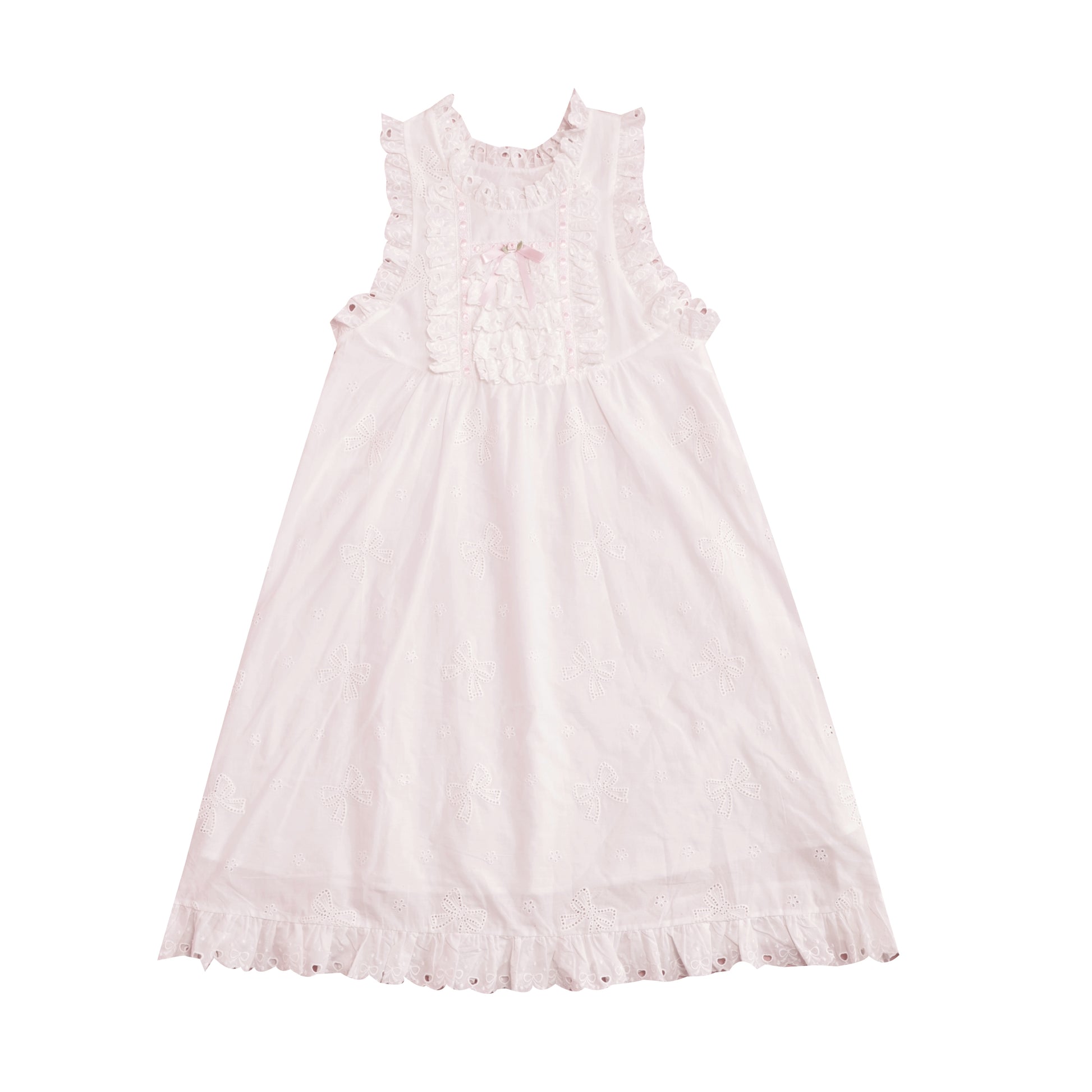 SemenCoicis Butterfly Embroidered Dress | White Cotton Pinafore Dress dress SemenCoicis