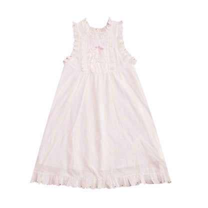 SemenCoicis Butterfly Embroidered Dress | White Cotton Pinafore Dress dress SemenCoicis