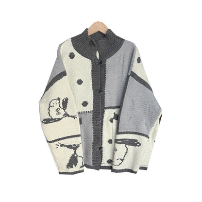 OOURSLAB - Christmas Puppy Jacquard Cardigan cardigan OOURSLAB M