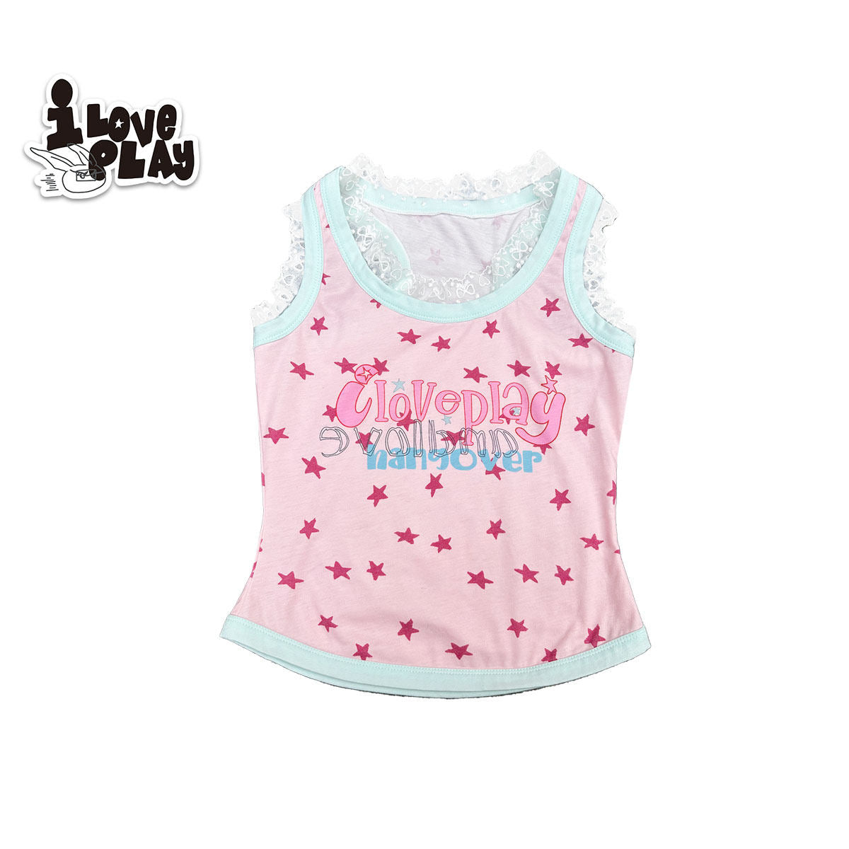 loveplay – Pink Lace Letter Tank Top camisole loveplay S
