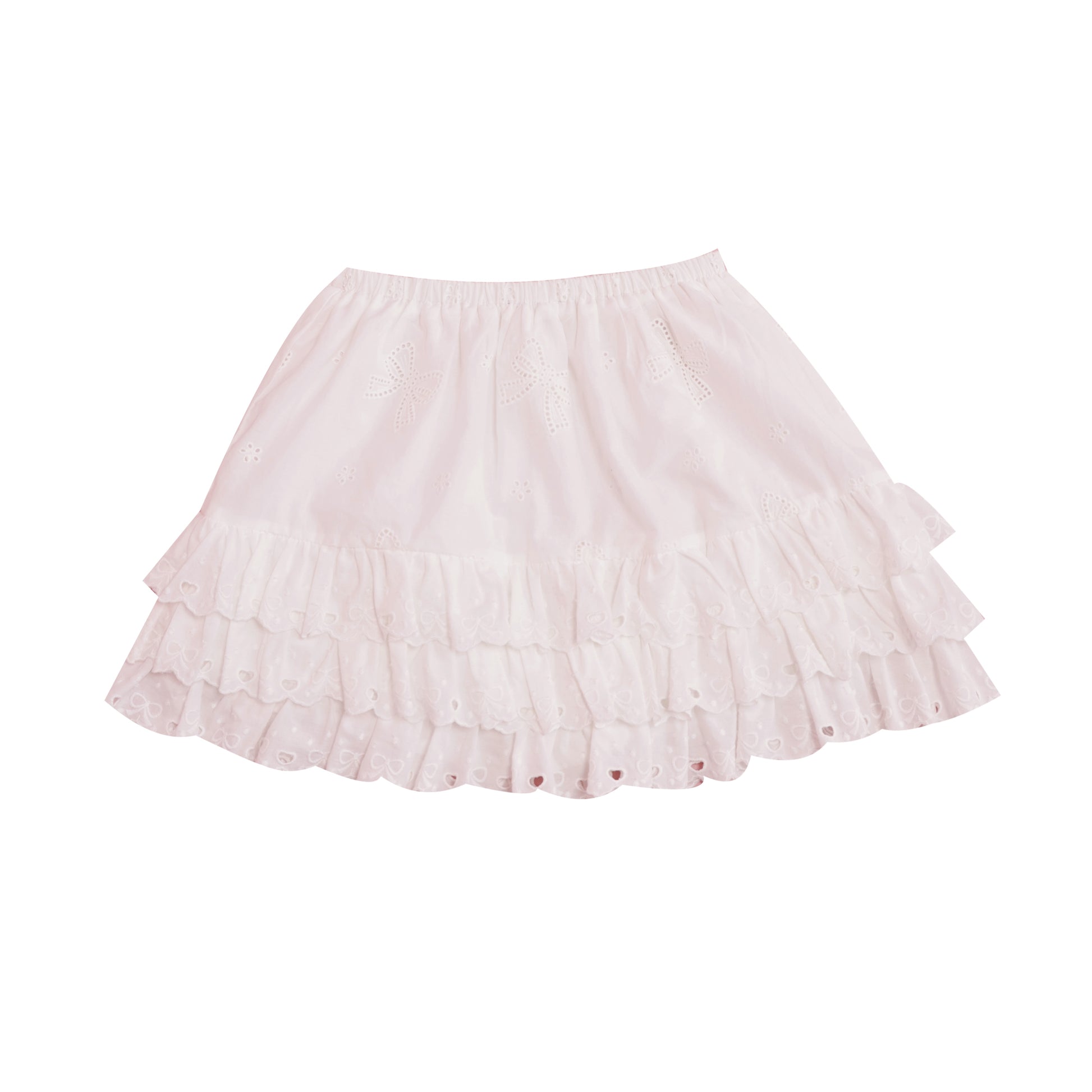 SemenCoicis – French Coquette Lace Bow Tiered Cotton Mini Skirt skirt SemenCoicis
