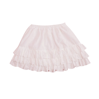 SemenCoicis – French Coquette Lace Bow Tiered Cotton Mini Skirt skirt SemenCoicis