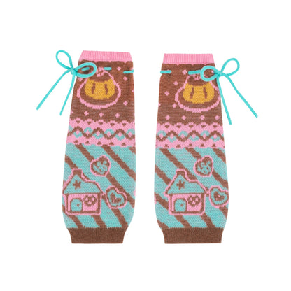 LutraJump - Kawaii Bow Knit Legwarmers with Wool leg warmmers Lutra Jump