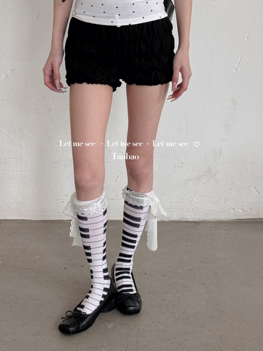 LET ME SEE - Polka Note Lace Socks socks let me see