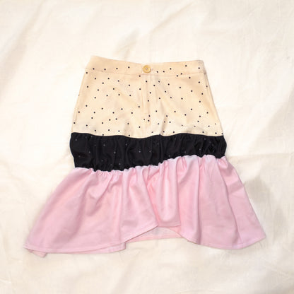 YJM with biubiu - Asymmetric Patchwork Midi Skirt skirt YJM with biubiu S