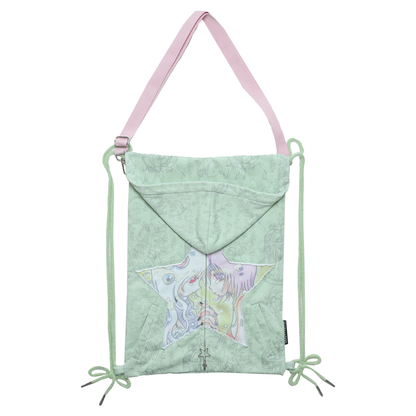 Hashtag DDD - Y2K Convertible Hoodie Strap Bag bag Hashtag DDD Light Green