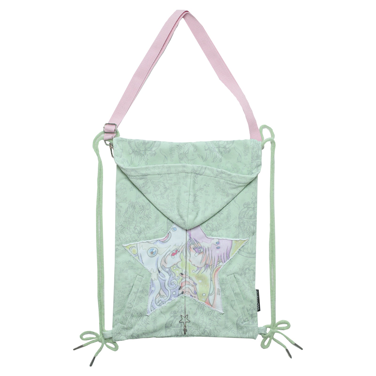 Hashtag DDD - Y2K Convertible Hoodie Strap Bag bag Hashtag DDD Light Green
