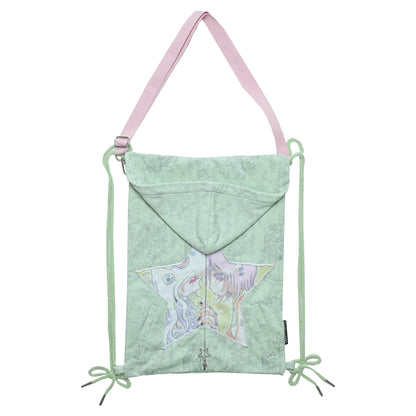 Hashtag DDD - Y2K Convertible Hoodie Strap Bag bag Hashtag DDD Light Green