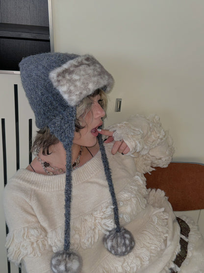 LET ME SEE - Y2K Subculture Plush Ear Flap Beanie hat let me see