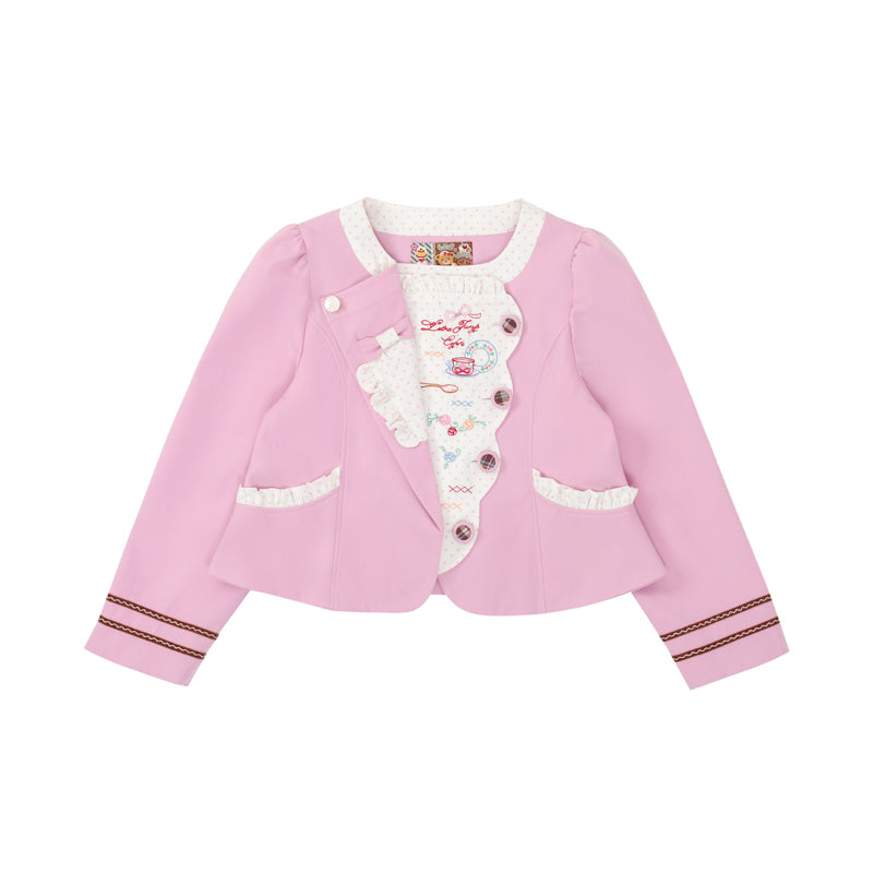 utra Jump - Kawaii Blazer Vintage Pink Brown Jacket jacket Lutra Jump Pink S