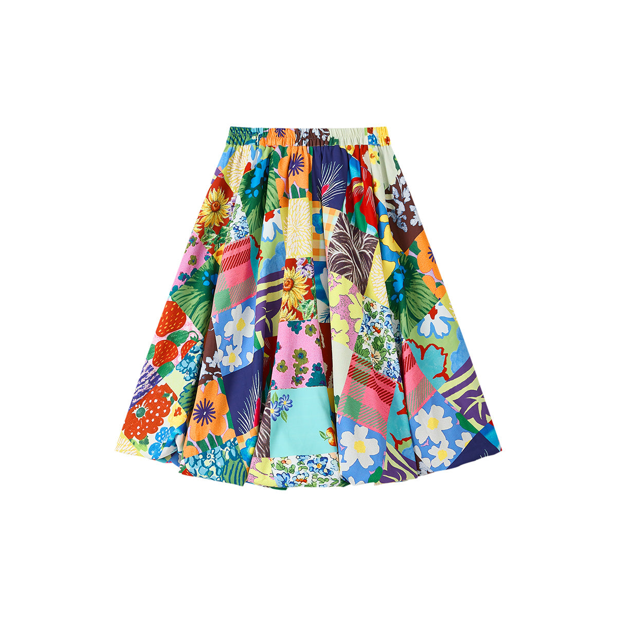 tntntutu - Patchwork Floral Bubble Midi Skirt skirt tntntutu