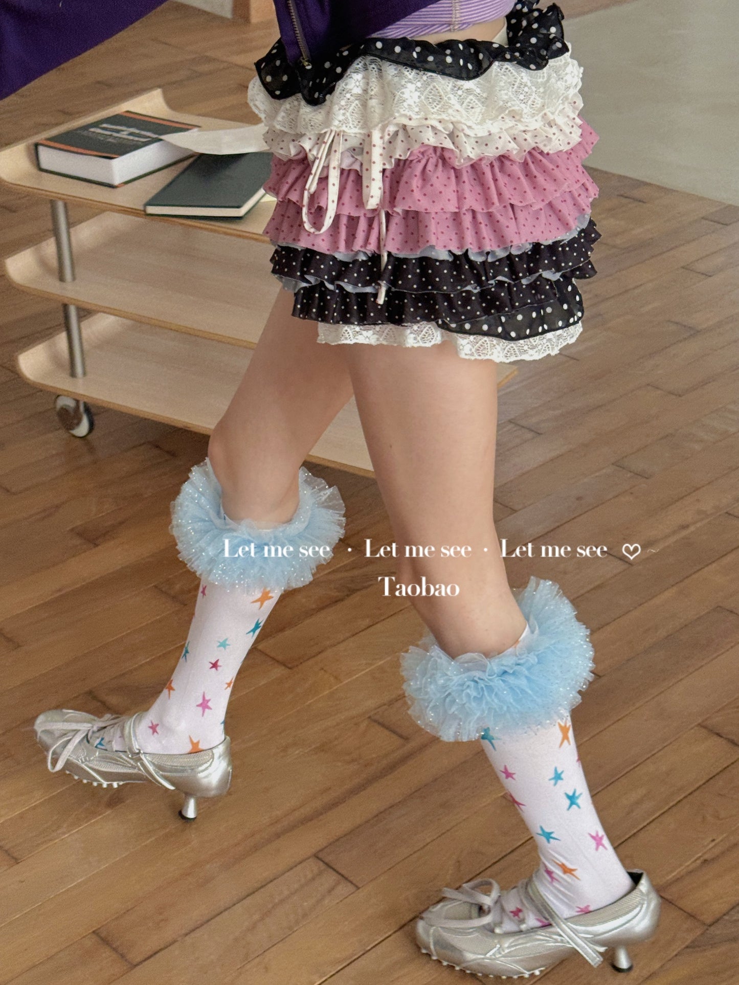 LET ME SEE - Kawaii Colorful Star Velvet Calf Socks socks let me see