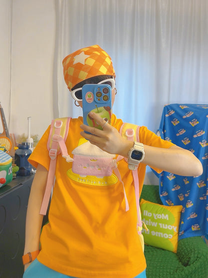 KURIOSITAET - Decora Kei Little House Embroidered T-Shirt shirt KURIOSITAET Short Version XS