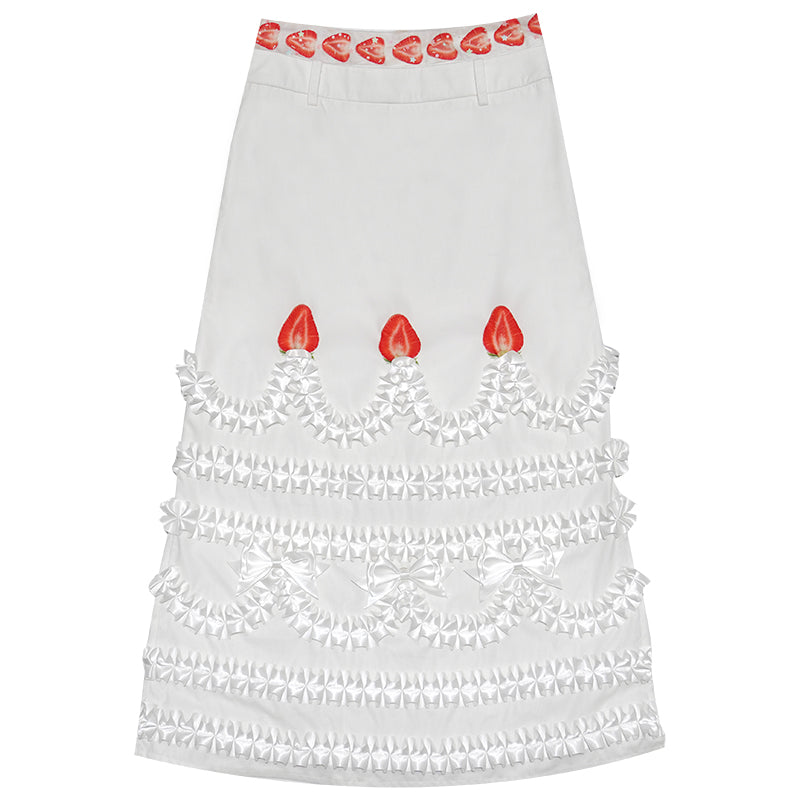 daytoday everyday institute - Kawaii Cake Print Pencil Skirt Slim Fit High Waist skirt daytoday everyday institute S