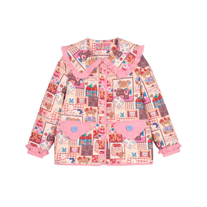LutraJump - Decora Kei Patchwork Padded Jacket coat Lutra Jump
