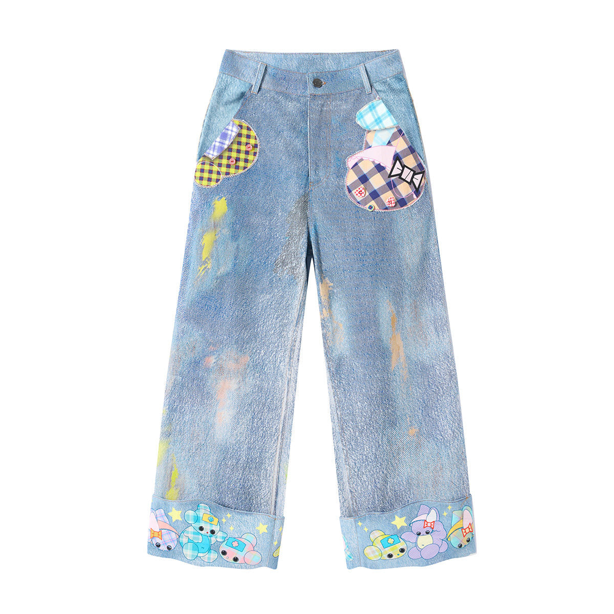 tntntutu - Cartoon Patch Denim Pants pants tntntutu S