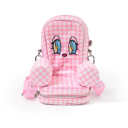 tntntutu - Pink Plaid Floral Sofa Crossbody Bag bag tntntutu Pink