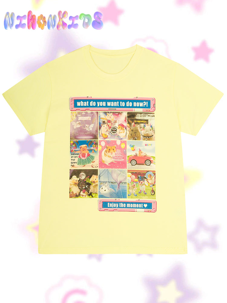 NIHON KIDS - Y2K Mouse Print T-Shirt 100% Cotton Casual tshirt NIHON KIDS