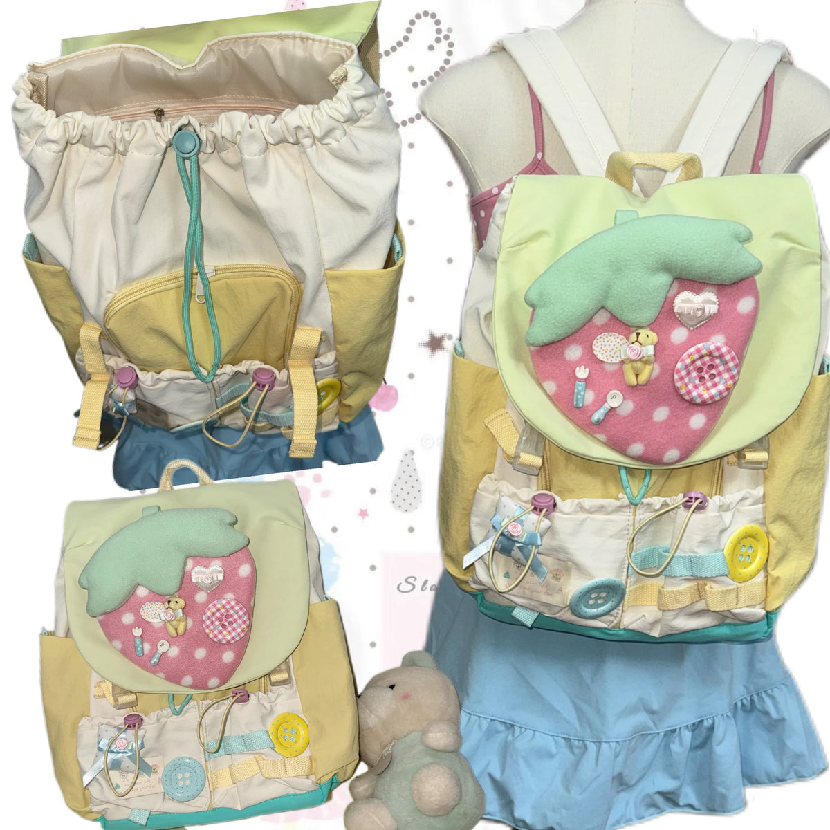 Hottie - Strawberry Plush Doll Backpack backpack Hottie